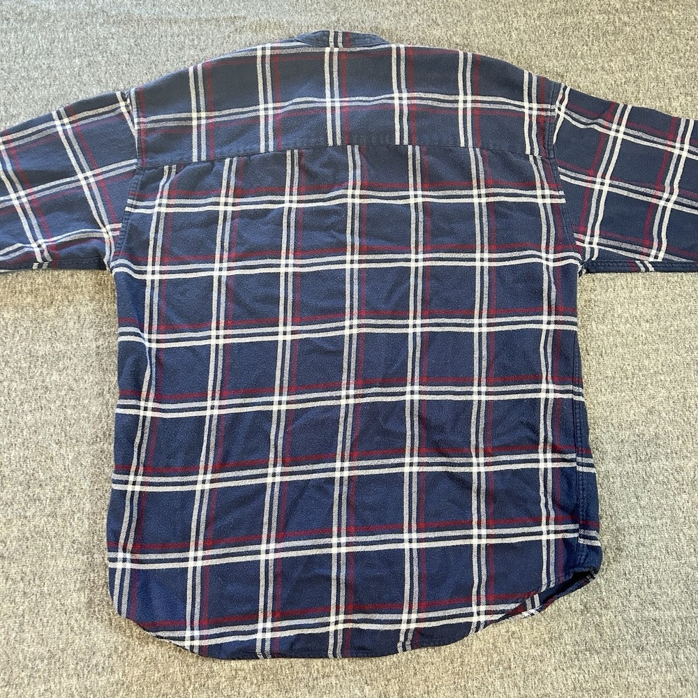 Vintage Structure Flannel Shirt Mens Large Plaid 100% Cotton 90s Grunge Shirt - Picture 9 of 11